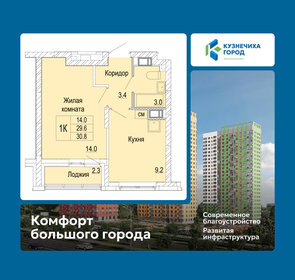 Квартира 30,8 м², 1-комнатная - изображение 1