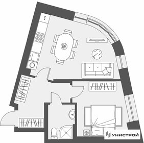 Квартира 46 м², 1-комнатная - изображение 1