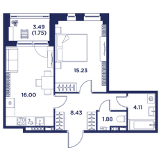 Квартира 47,4 м², 1-комнатная - изображение 5