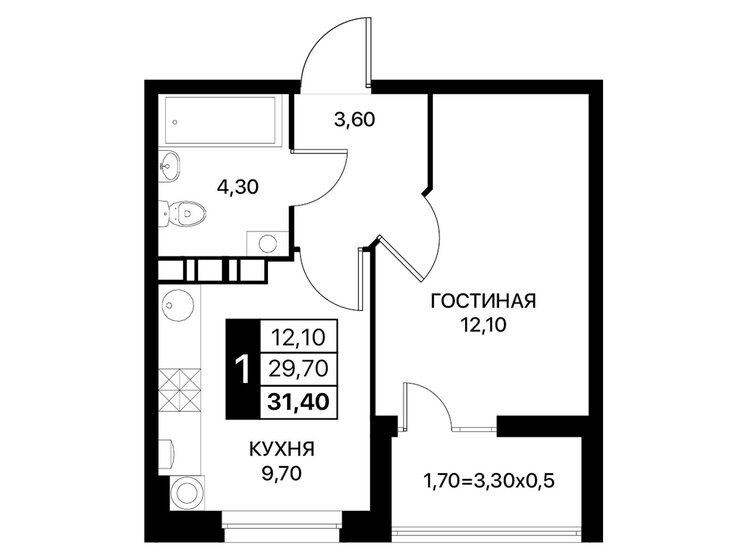 35 м², 1-комнатная квартира 6 350 000 ₽ - изображение 106