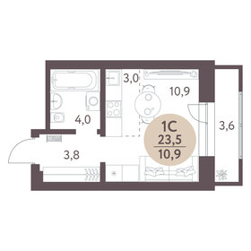 Квартира 23,5 м², студия - изображение 2