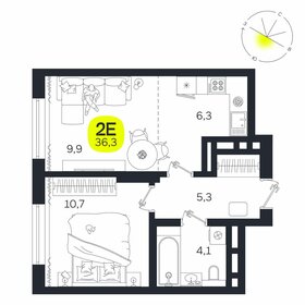 Квартира 36,3 м², 2-комнатная - изображение 1