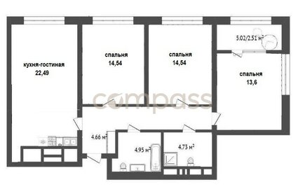 Квартира 90 м², 3-комнатная - изображение 1