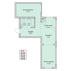 Квартира 65,2 м², 2-комнатная - изображение 1