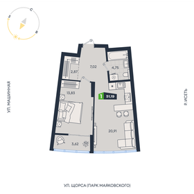 Квартира 51,2 м², 1-комнатная - изображение 1