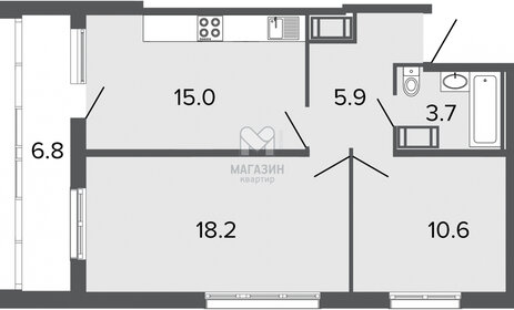 Квартира 52,2 м², 2-комнатная - изображение 1