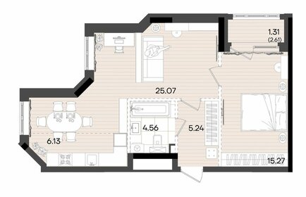 Квартира 57,6 м², 2-комнатная - изображение 2