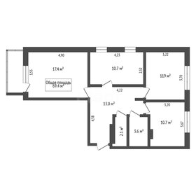 Квартира 69,4 м², 3-комнатная - изображение 1