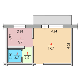 Квартира 28,5 м², 1-комнатная - изображение 2