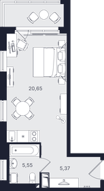 Квартира 31,6 м², студия - изображение 1