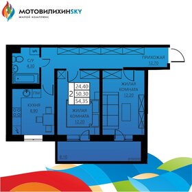 Квартира 54,4 м², 2-комнатная - изображение 1