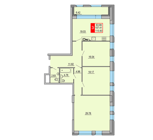 Квартира 113,8 м², 3-комнатная - изображение 1