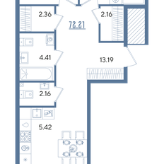 Квартира 72,2 м², 2-комнатная - изображение 2