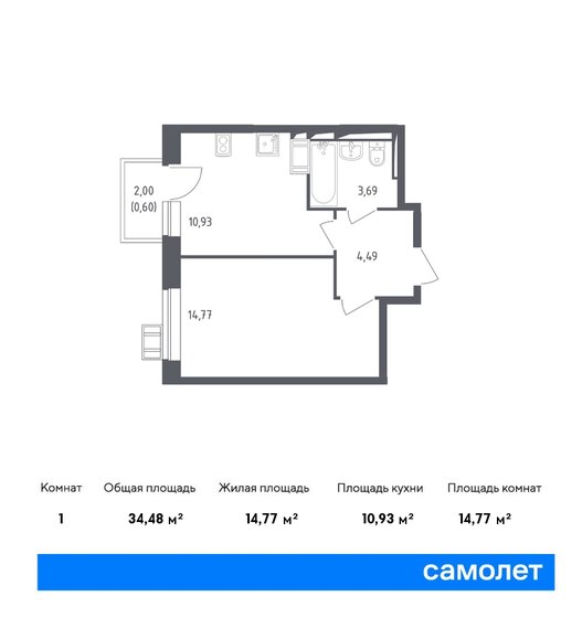 35 м², 1-комнатная квартира 9 500 000 ₽ - изображение 30