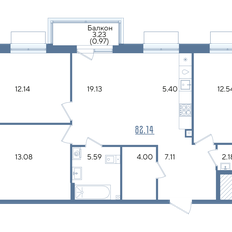 Квартира 82,1 м², 3-комнатная - изображение 3