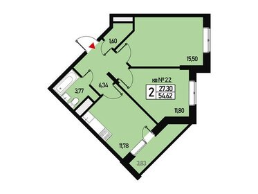Квартира 50 м², 2-комнатная - изображение 1