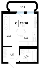 Квартира 28,9 м², студия - изображение 1