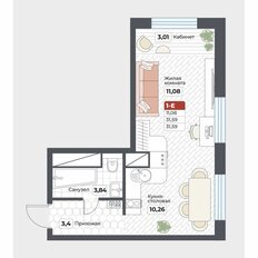 Квартира 31,6 м², 1-комнатная - изображение 2