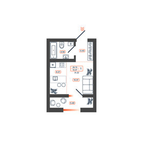 Квартира 31,2 м², студия - изображение 1