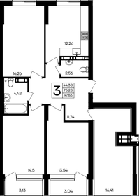 Квартира 97,9 м², 3-комнатная - изображение 1
