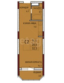 Квартира 32,5 м², студия - изображение 1