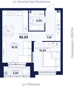 Квартира 42,2 м², 1-комнатная - изображение 1