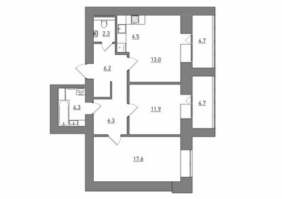 Квартира 75,5 м², 3-комнатная - изображение 2