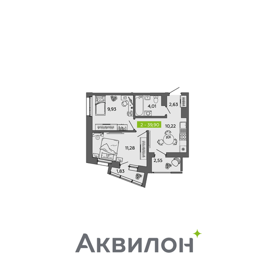 42,2 м², 2-комнатная квартира 4 990 000 ₽ - изображение 61