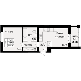 Квартира 44,8 м², 1-комнатная - изображение 1