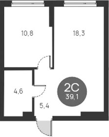 Квартира 39 м², 1-комнатная - изображение 1