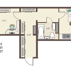 Квартира 46,3 м², 1-комнатная - изображение 2