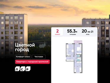 Квартира 55,3 м², 2-комнатная - изображение 1