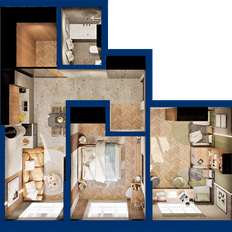 Квартира 63 м², 2-комнатная - изображение 2