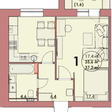 Квартира 37,2 м², 1-комнатная - изображение 2