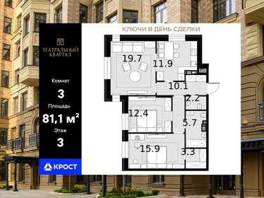 Квартира 81,1 м², 3-комнатная - изображение 1