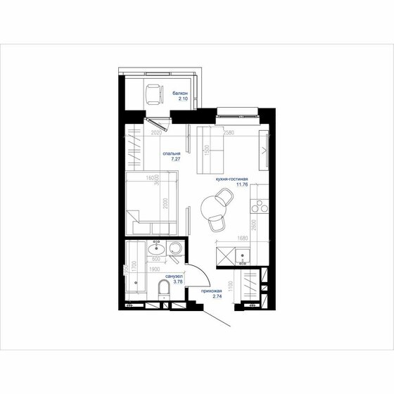 26,1 м², квартира-студия 5 343 229 ₽ - изображение 60