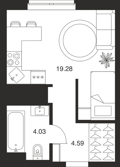 26,9 м², квартира-студия 3 698 750 ₽ - изображение 16
