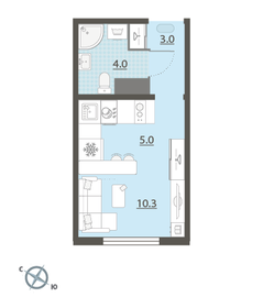 Квартира 22,3 м², студия - изображение 2