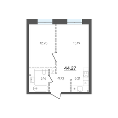 Квартира 44,3 м², 1-комнатная - изображение 3