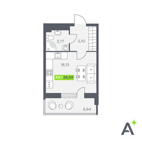 Квартира 28,3 м², студия - изображение 1