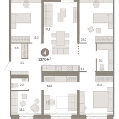 Квартира 137 м², 4-комнатная - изображение 4