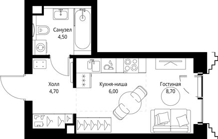 Квартира 23,9 м², студия - изображение 2