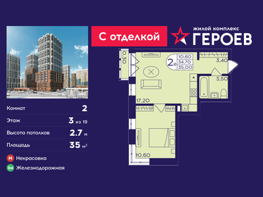 Квартира 35 м², 2-комнатная - изображение 1