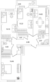Квартира 77 м², 3-комнатная - изображение 1