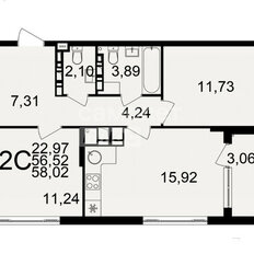 Квартира 58 м², 2-комнатная - изображение 2