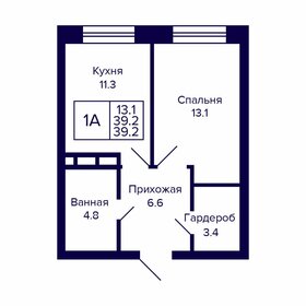 Квартира 39,2 м², 1-комнатная - изображение 1