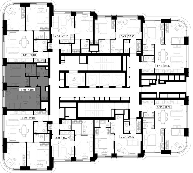 38,8 м², 1-комнатная квартира 22 973 822 ₽ - изображение 34