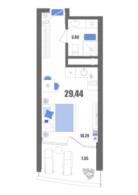 Квартира 29,4 м², студия - изображение 1