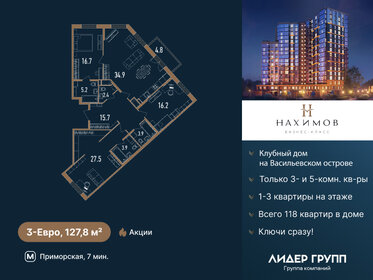 Квартира 127,8 м², 3-комнатная - изображение 1