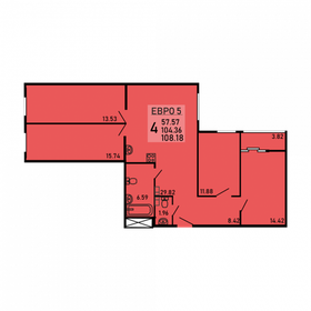 Квартира 108,2 м², 4-комнатная - изображение 1